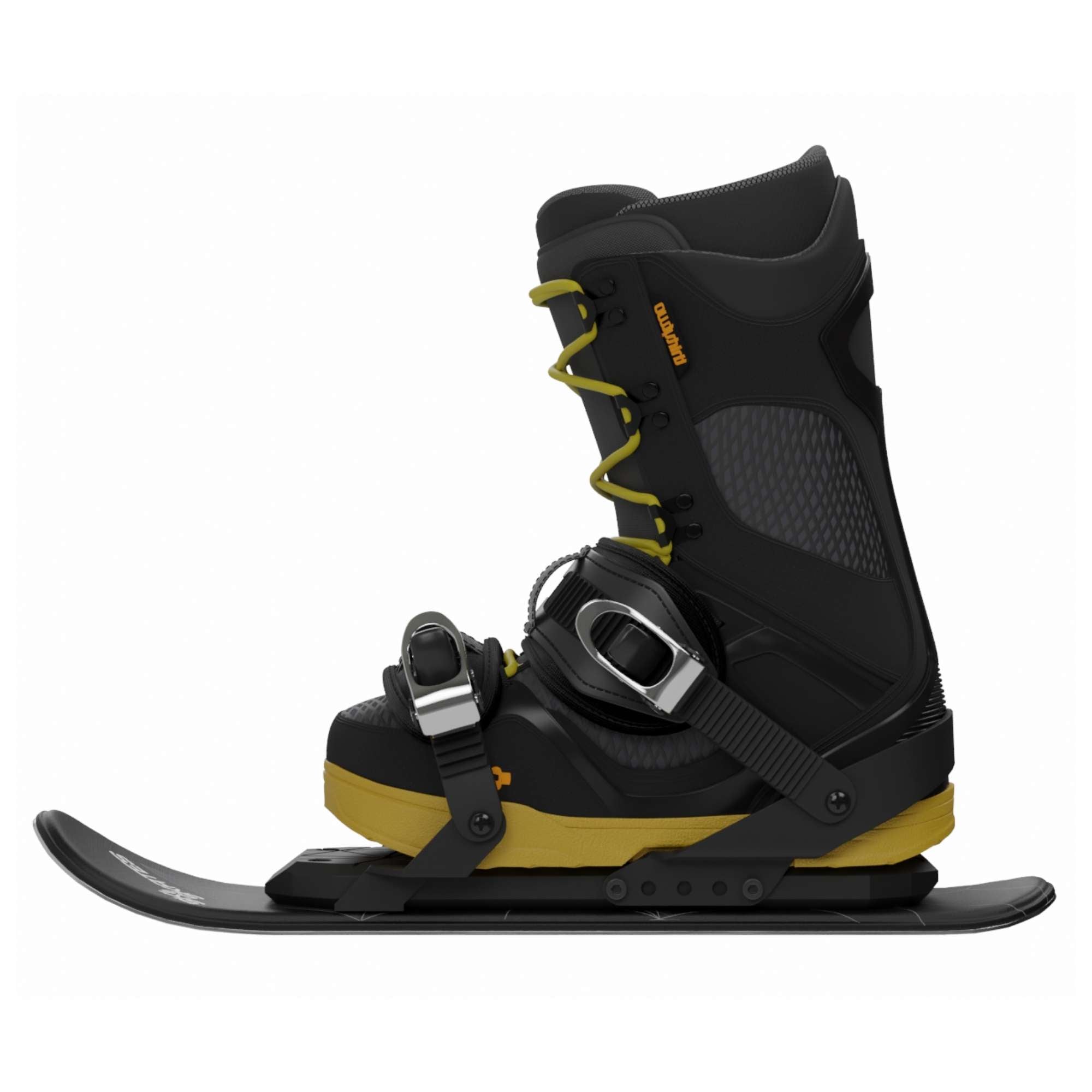 skiskates snowfeet miniski shortski shortestski snowboard boots bindings