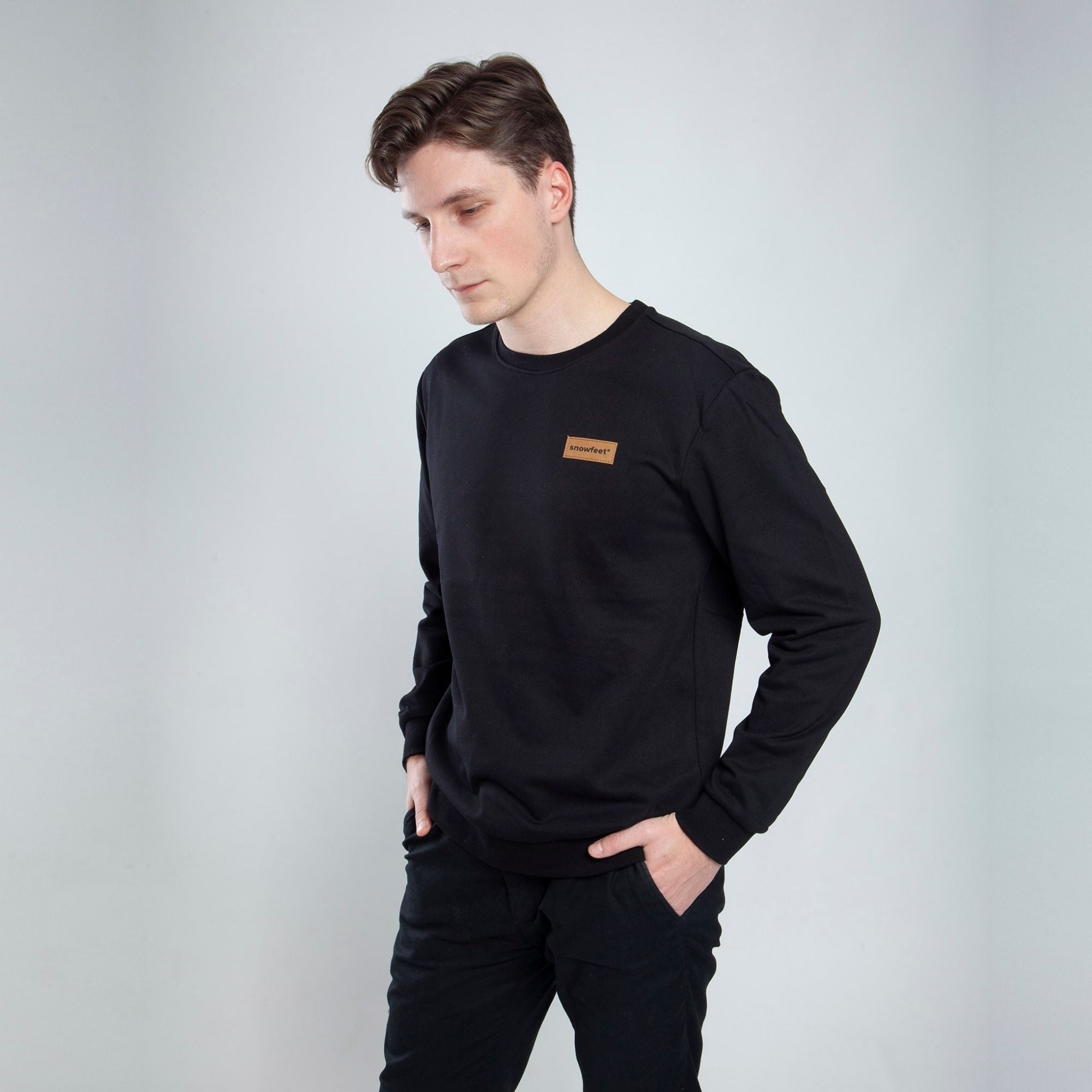 Long Sleeve Snowfeet Logo Jumper | Hoodie Black